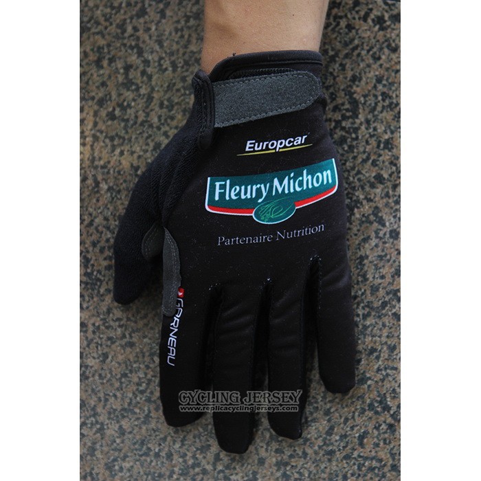 2020 Europcar Full Finger Gloves Cycling Black